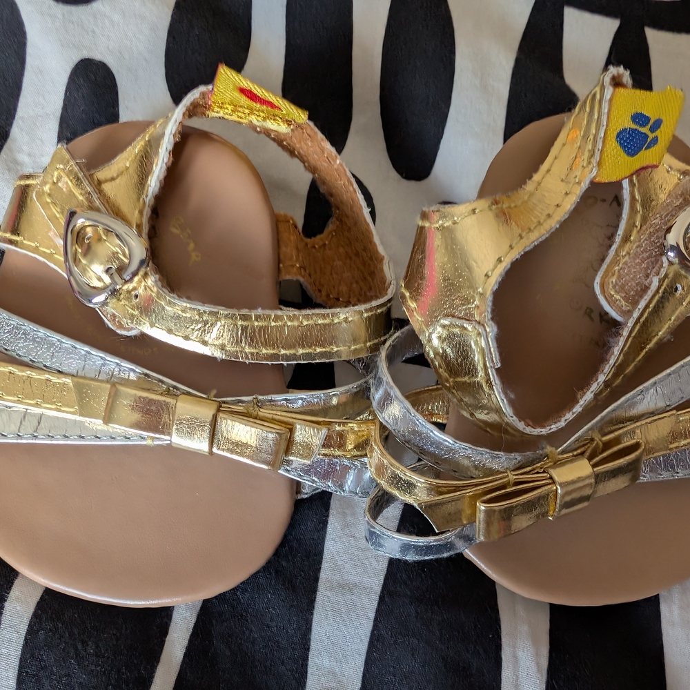 Gold and Silver Kids Sandals